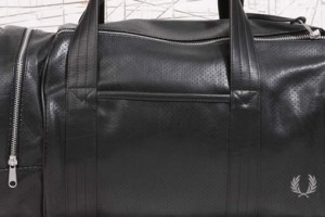 Fred Perry Black Perforated Barrel Bag